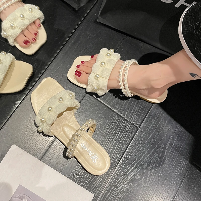 String Bead Flock Flat Shoes Female Slippers Soft Low Slipers Women Luxury Slides Comfort 2022 Designer PU Basic Scandals
String Bead Flock Flat Shoes Female Slippers Soft Low Slipers Women Luxury Slides Comfort 2022 Designer PU Basic Scandals