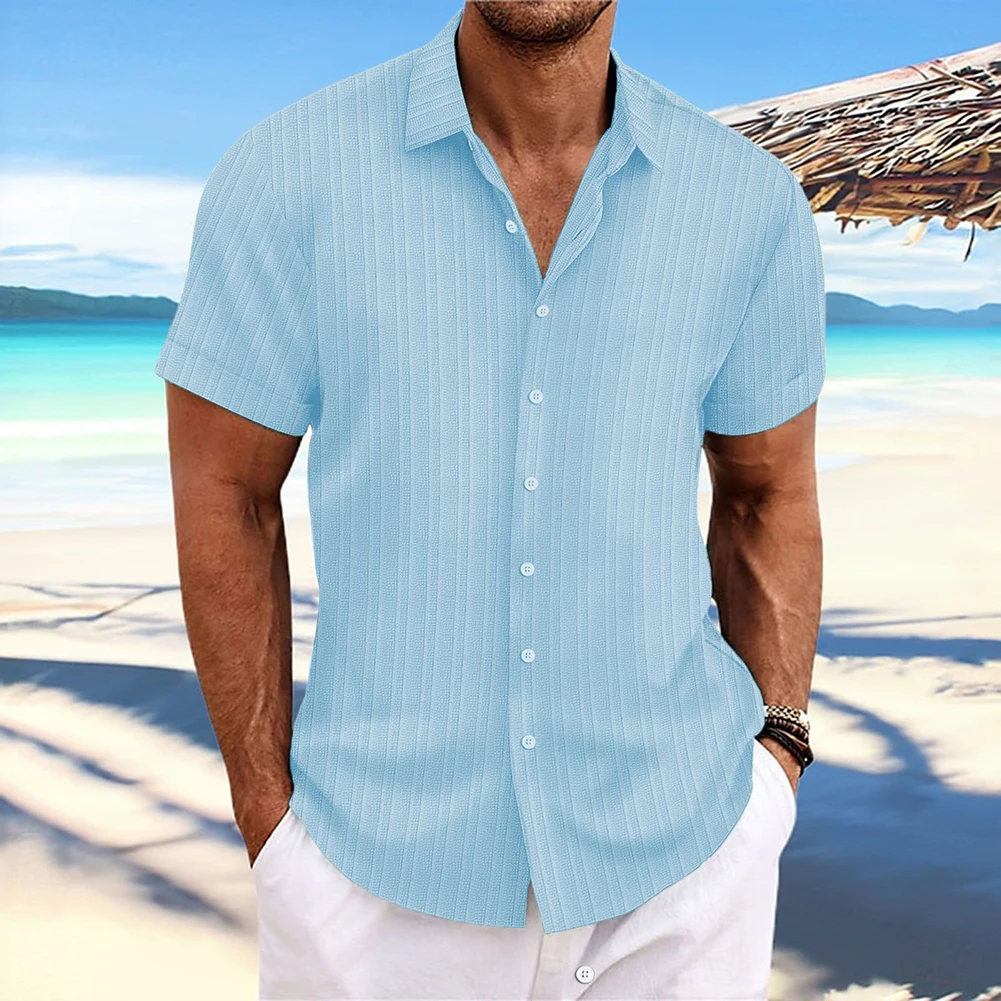 Mens Cotton And Linen Striped Jacquard Button Down Short Sleeve Shirts Beach Summer Striped Texture Shirt Casual Loose Shirts
Mens Cotton And Linen Striped Jacquard Button Down Short Sleeve Shirts Beach Summer Striped Texture Shirt Casual Loose Shirts
