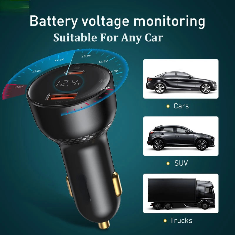 100W Car Charger Dual Port USB Type C Quick Charger Digital PPS QC PD 3.0 Laptop Phone Charger For iPhone 13 12
100W Car Charger Dual Port USB Type C Quick Charger Digital PPS QC PD 3.0 Laptop Phone Charger For iPhone 13 12