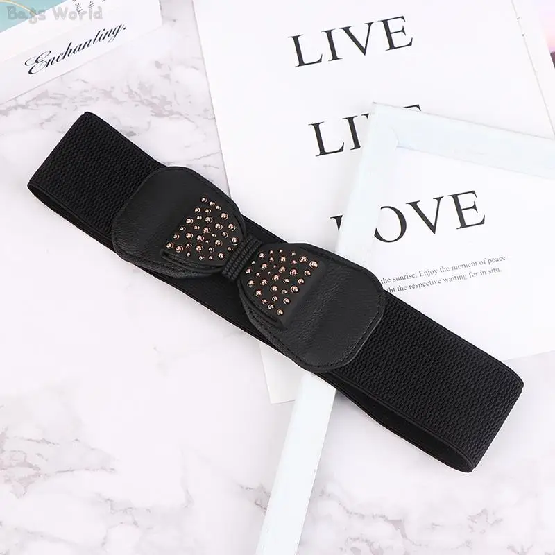 1pc Elegant Wide Elastic Waistband Bow Knot Buckle Waist Belts For Women Corset Cummerbunds Dress Shirt Decoration Belt
1pc Elegant Wide Elastic Waistband Bow Knot Buckle Waist Belts For Women Corset Cummerbunds Dress Shirt Decoration Belt