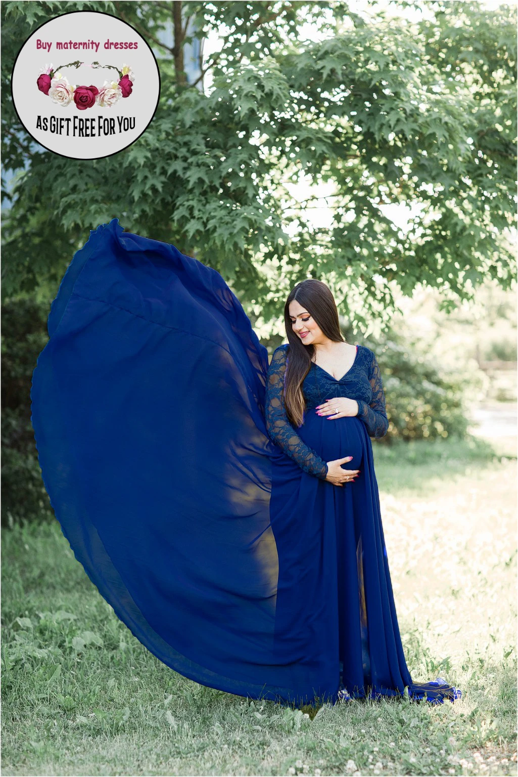 Women Fashion Deep V-neck Maternity Photography Pregnancy Dress Lace Splicing Long Sleeve Long maternity dress Nursing Maxi Gown
Women Fashion Deep V-neck Maternity Photography Pregnancy Dress Lace Splicing Long Sleeve Long maternity dress Nursing Maxi Gown
