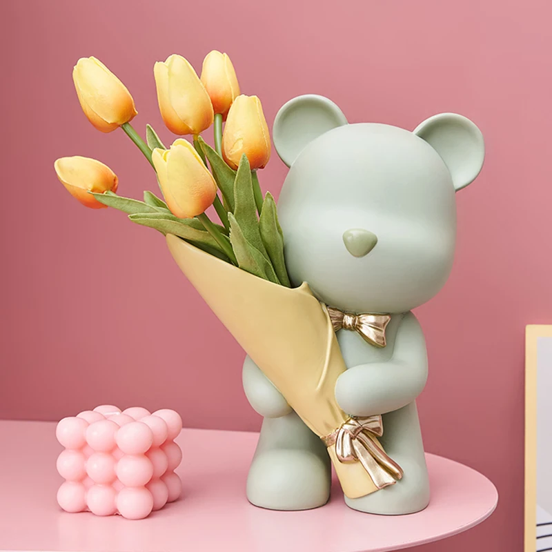 Bear Figurine Resin Flower Vase Modern Home Decor Vases Living Room Decoration Office Desk Accessories Wedding Decoration Gifts
Bear Figurine Resin Flower Vase Modern Home Decor Vases Living Room Decoration Office Desk Accessories Wedding Decoration Gifts