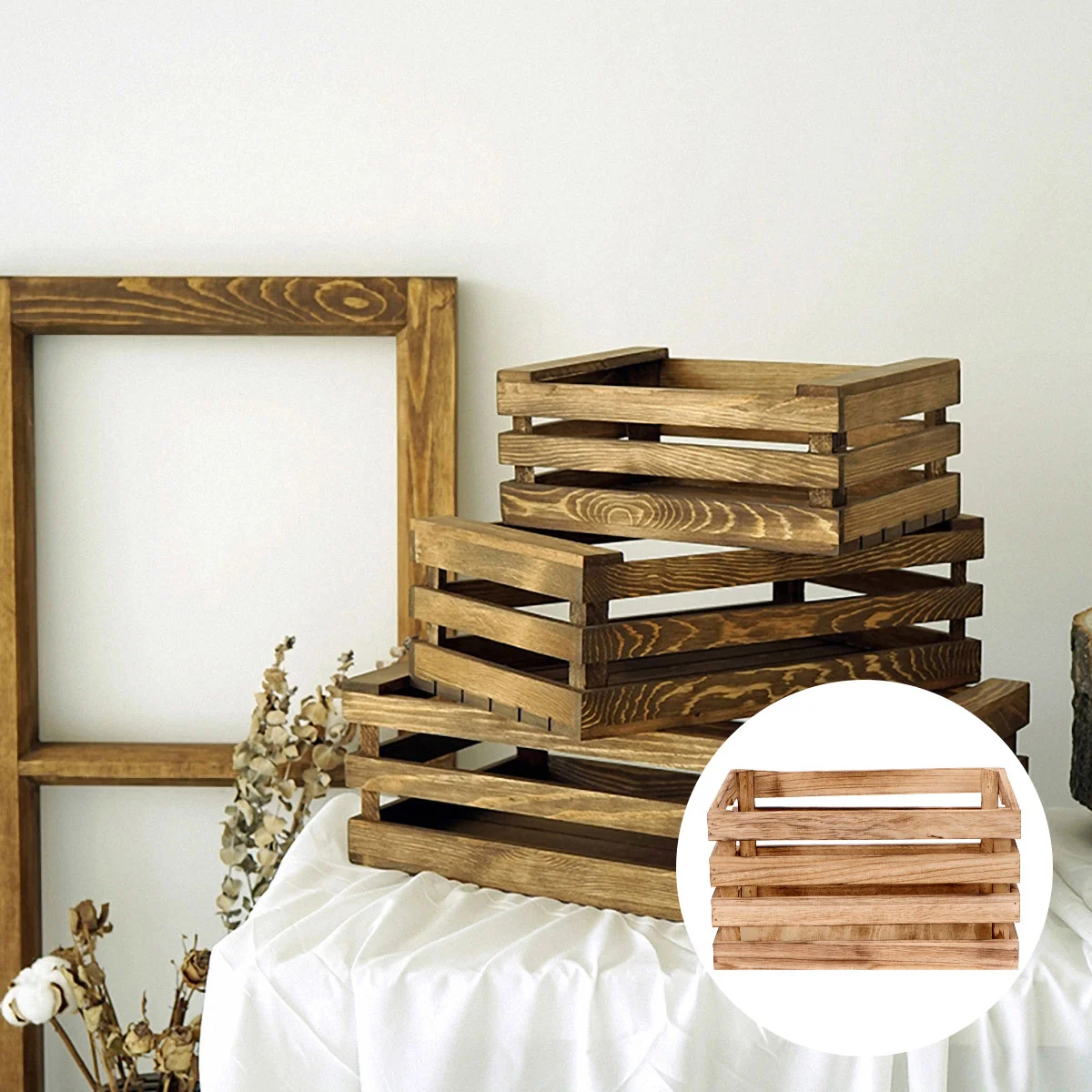 Wooden Box Crate Storage Wood Crates Organizer Sundries Rustic Display Farmhouse Desktop Succulents Basket Bin Vintage
Wooden Box Crate Storage Wood Crates Organizer Sundries Rustic Display Farmhouse Desktop Succulents Basket Bin Vintage
