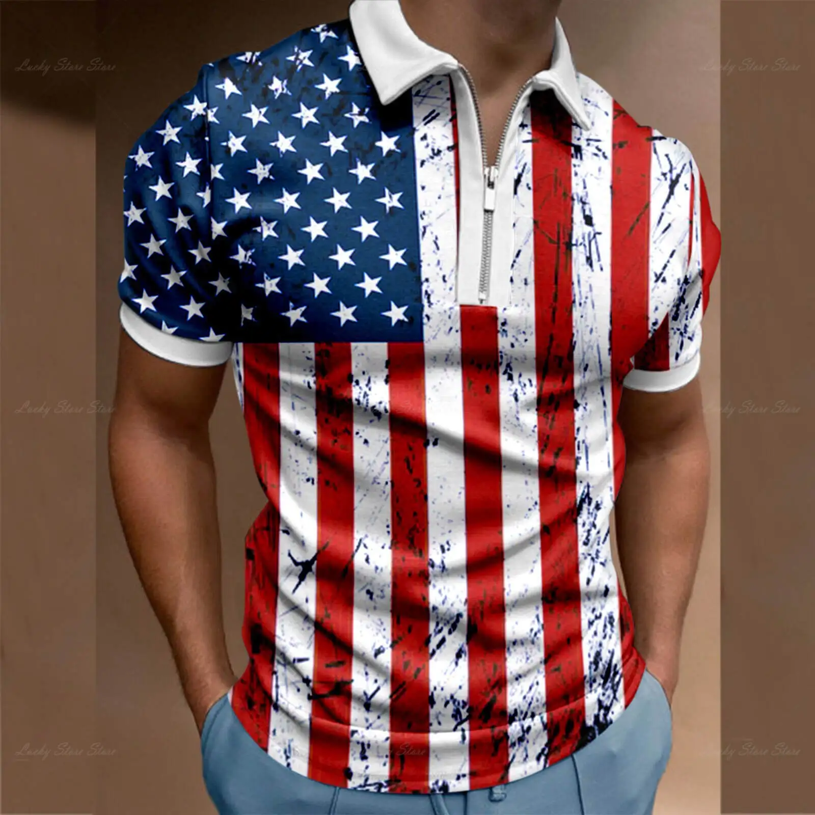 New Summer Men's Slim PoloShirt Fashion Striped Patchwork Short Sleeve Tops For Men Casual Turn-down Collar Zip-up Polo Shirts
New Summer Men's Slim PoloShirt Fashion Striped Patchwork Short Sleeve Tops For Men Casual Turn-down Collar Zip-up Polo Shirts
