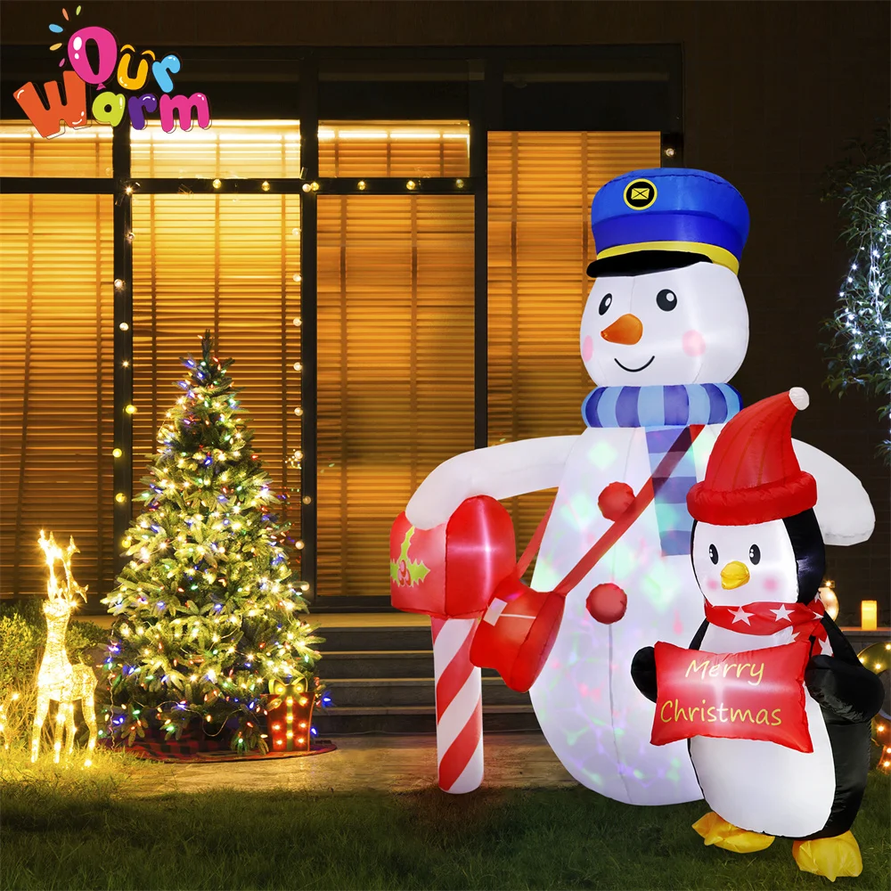 OurWarm 6 FT Christmas Inflatable Snowman Postman with Penguins Outdoor Decorations with LED Lights Lawn Garden Party Ornament
OurWarm 6 FT Christmas Inflatable Snowman Postman with Penguins Outdoor Decorations with LED Lights Lawn Garden Party Ornament