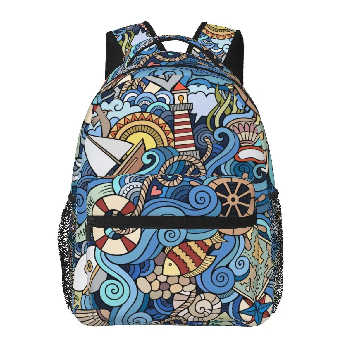 Women Backpack Cartoon Marine Style Wave Wheel Pattern Fashion Bag for Women Men School Bag Bookbag Mochila
Women Backpack Cartoon Marine Style Wave Wheel Pattern Fashion Bag for Women Men School Bag Bookbag Mochila