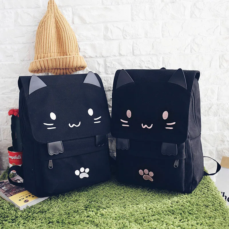 Fashion Cute Cat Embroidery Canvas Student Bag Cartoons Women Backpack Leisure School Bag
Fashion Cute Cat Embroidery Canvas Student Bag Cartoons Women Backpack Leisure School Bag