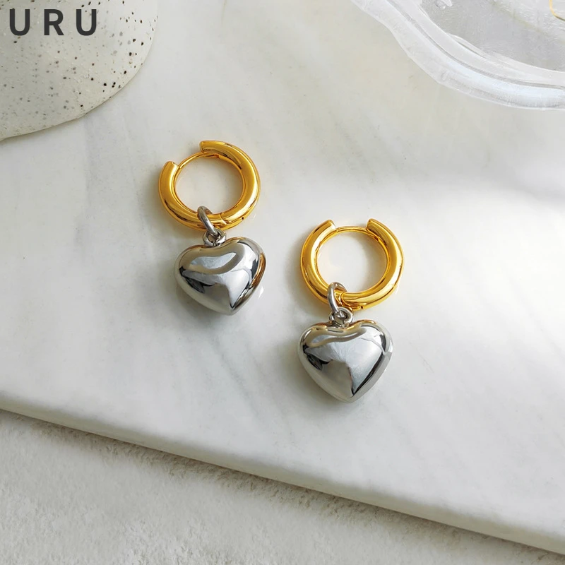 Modern Jewelry Metal Circle Earrings Popular Style Sweet Korean Design High Quality Brass Heart Drop Earrings For Girl 
Modern Jewelry Metal Circle Earrings Popular Style Sweet Korean Design High Quality Brass Heart Drop Earrings For Girl