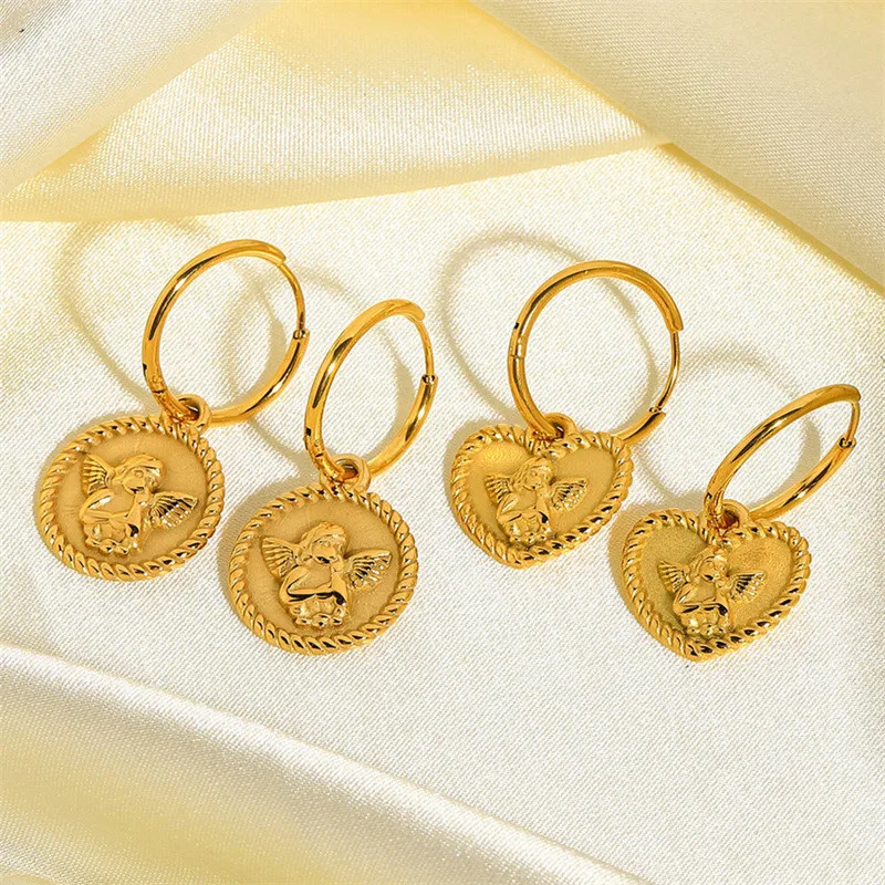 YW GAIRU Cupid Angel 18K Gold Plated 316L Stainless Steel Drop Earrings Fashion Women Piercing Jewelry Trending Products 2022
YW GAIRU Cupid Angel 18K Gold Plated 316L Stainless Steel Drop Earrings Fashion Women Piercing Jewelry Trending Products 2022