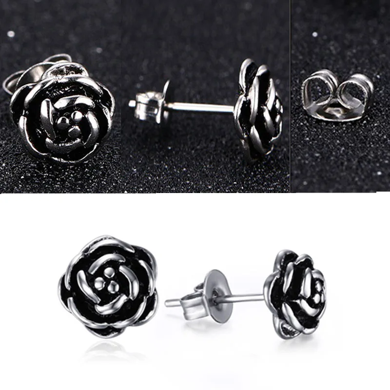 European and American Antique Silver Black Rose Flower Shaped Metal Earrings, Suitable for Women's Party Jewelry Accessories
European and American Antique Silver Black Rose Flower Shaped Metal Earrings, Suitable for Women's Party Jewelry Accessories