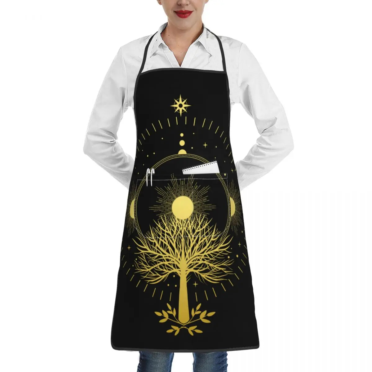 Kitchen Aprons For Woman Men Sacred Tree Chef Work Apron For Grill Restaurant Bar Shop Cafes Beauty Nails Studios Uniform
Kitchen Aprons For Woman Men Sacred Tree Chef Work Apron For Grill Restaurant Bar Shop Cafes Beauty Nails Studios Uniform