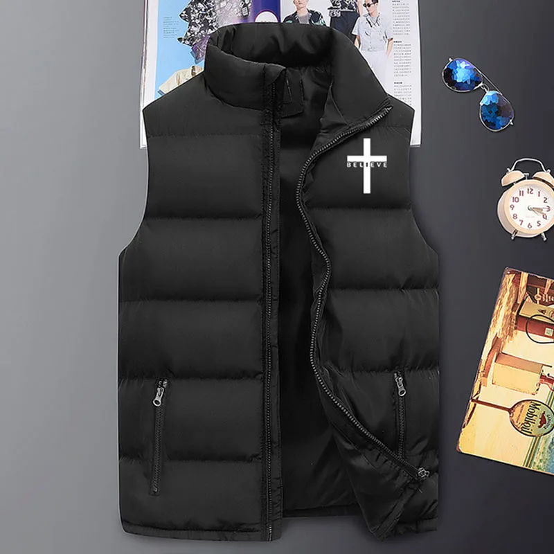 Men's Waistcoat I Believe Printed Zipper Sleeveless Jacket Autumn Winter Thick Stand Collar Vest Fashion Streetwear Veste Homme
Men's Waistcoat I Believe Printed Zipper Sleeveless Jacket Autumn Winter Thick Stand Collar Vest Fashion Streetwear Veste Homme