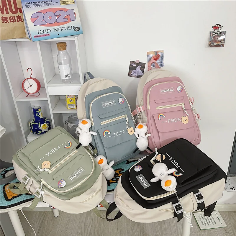 2022Women Waterproof Cute Backpack Nylon Female Harajuku School Bag College Lady Kawaii Backpacks Fashion Book Girl Bags Student
2022Women Waterproof Cute Backpack Nylon Female Harajuku School Bag College Lady Kawaii Backpacks Fashion Book Girl Bags Student