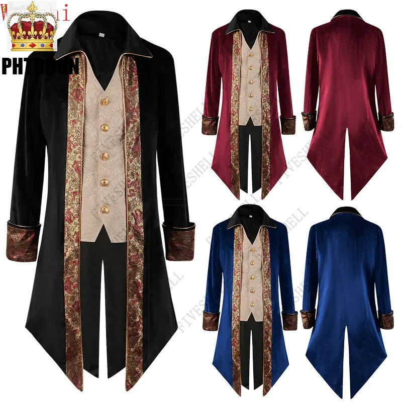 2023 Medieval Cosplay Tuxedo Steampunk Vintage Victorian Long Sleeve Windbreaker Medieval Vintage Suit Prince Costume For Men
2023 Medieval Cosplay Tuxedo Steampunk Vintage Victorian Long Sleeve Windbreaker Medieval Vintage Suit Prince Costume For Men