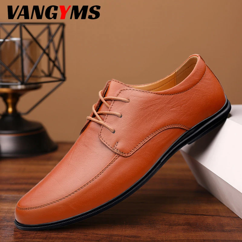 

Men's Casual Leather Shoes Loafers Comfortable Lightweight Flat Walking Shoes Breathable Slip-on Men's Leather Shoes Męskie Buty