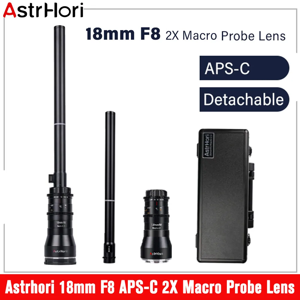Astrhori 18mm F8 APS-C 2X Macro Probe Lens Waterproof Front Part 2:1 Magnification Macro Slender Lens for Sony E Fuji X Nikon Z
Astrhori 18mm F8 APS-C 2X Macro Probe Lens Waterproof Front Part 2:1 Magnification Macro Slender Lens for Sony E Fuji X Nikon Z