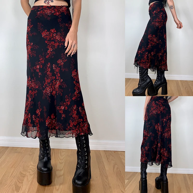 Women Long Skirt, Vintage Elegant Flower Summer Fall Skirt for Casual Daily Dating
Women Long Skirt, Vintage Elegant Flower Summer Fall Skirt for Casual Daily Dating
