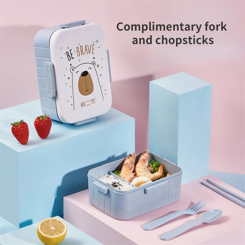 Lunch Box for Kids Cartoon Rabbit Bear Pprint Food Grade Wheat Straw Bento Boxes Kawaii Student Food Container Microwave Heating
Lunch Box for Kids Cartoon Rabbit Bear Pprint Food Grade Wheat Straw Bento Boxes Kawaii Student Food Container Microwave Heating