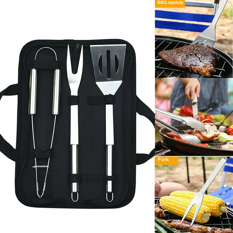 BBQ Grill Tool Set Grill Accessories BBQ Tools with Storage Bag Stainless Steel Spatula Fork & Tongs for Camping Outdoor Backyar
BBQ Grill Tool Set Grill Accessories BBQ Tools with Storage Bag Stainless Steel Spatula Fork & Tongs for Camping Outdoor Backyar