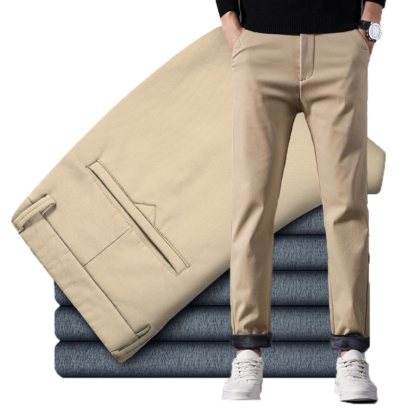 Winter New Men's Fleece Casual Pants Thick Warm Straight Fashion Solid Color Velvet Trousers Male Brand Clothing
Winter New Men's Fleece Casual Pants Thick Warm Straight Fashion Solid Color Velvet Trousers Male Brand Clothing