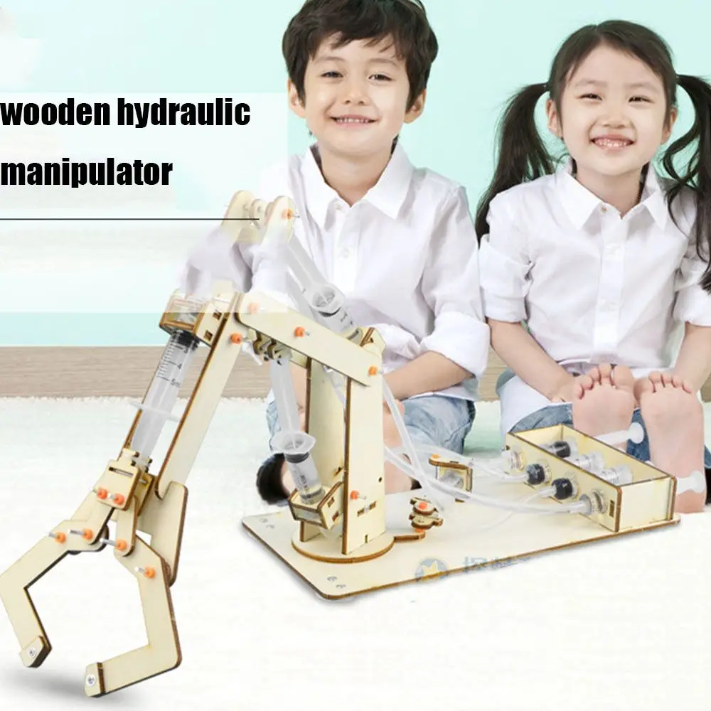 

DIY School Projects Hand Craft Wooden Science Experiment Hydraulic Excavator Physics Learning Educational Kits