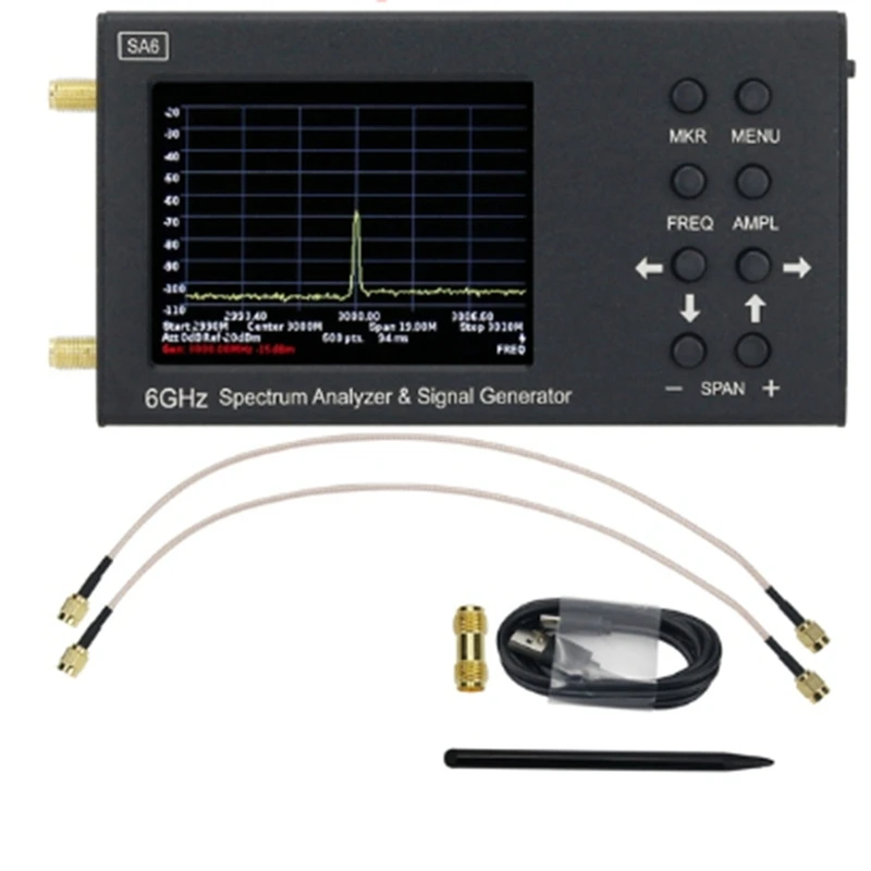 New SA6 6Ghz Handheld Portable Spectrum Analyzer Signal Generator Wifi 2G 4G LTE CDMA GSM GPRS BDS GLONASS
New SA6 6Ghz Handheld Portable Spectrum Analyzer Signal Generator Wifi 2G 4G LTE CDMA GSM GPRS BDS GLONASS