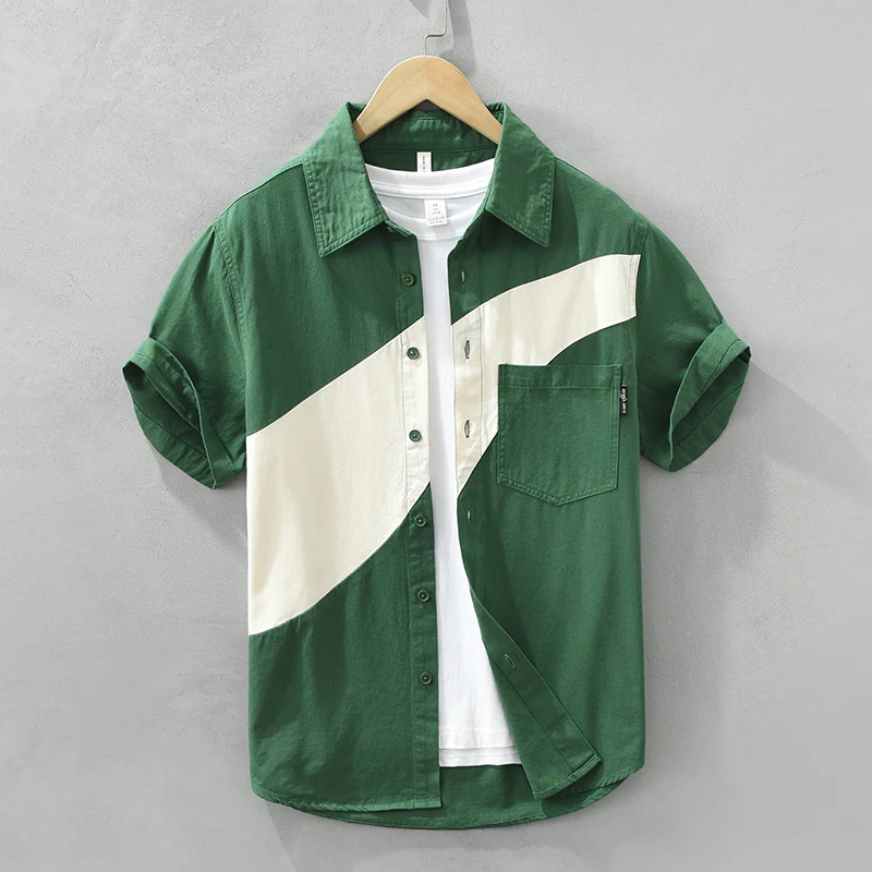 2023 Summer New Short Sleeve Shirt for Men Fashion Patchwork Turn-down Collar Designer Clothes
2023 Summer New Short Sleeve Shirt for Men Fashion Patchwork Turn-down Collar Designer Clothes