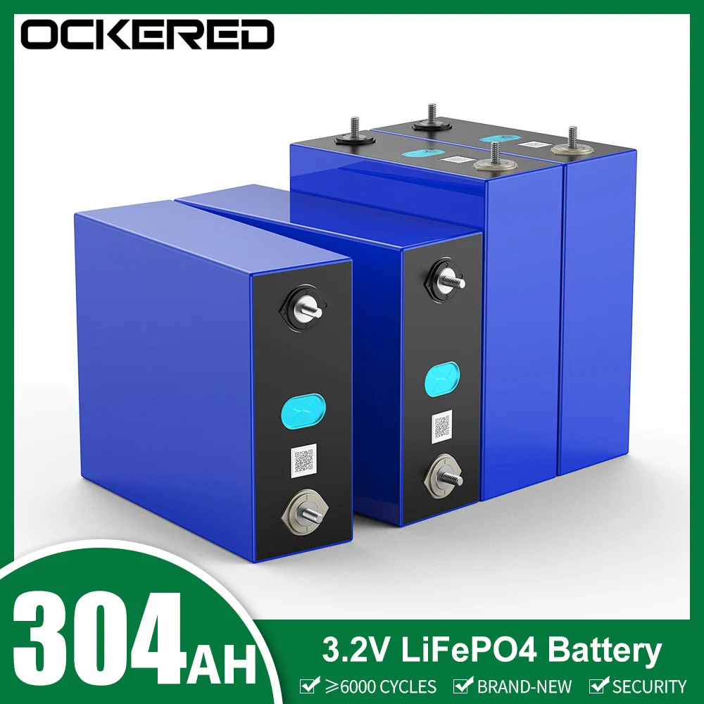 Ockered 4-8Pcs Large Capacity 3.2V 304ah Lifepo4 Lithium Iron Phosphate Prismatic Battery 12V 24V DIY Battery Pack For RV EV
Ockered 4-8Pcs Large Capacity 3.2V 304ah Lifepo4 Lithium Iron Phosphate Prismatic Battery 12V 24V DIY Battery Pack For RV EV