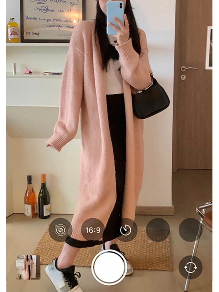 Женский трикотажный кардиган, Розовый Повседневный длинный свитер с длинным рукавом, однотонная офисная одежда в Корейском стиле, осень 2022
Женский трикотажный кардиган, Розовый Повседневный длинный свитер с длинным рукавом, однотонная офисная одежда в Корейском стиле, осень 2022