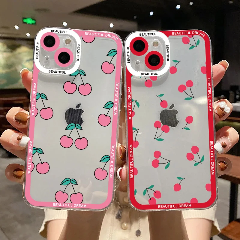 Lovely Cherry Strawberry Clear Phone Case For iPhone 11 12 13 14 Pro Max 14 Plus 7 8 Plus SE 2020 XR XS X Transparent Back Cover 
Lovely Cherry Strawberry Clear Phone Case For iPhone 11 12 13 14 Pro Max 14 Plus 7 8 Plus SE 2020 XR XS X Transparent Back Cover