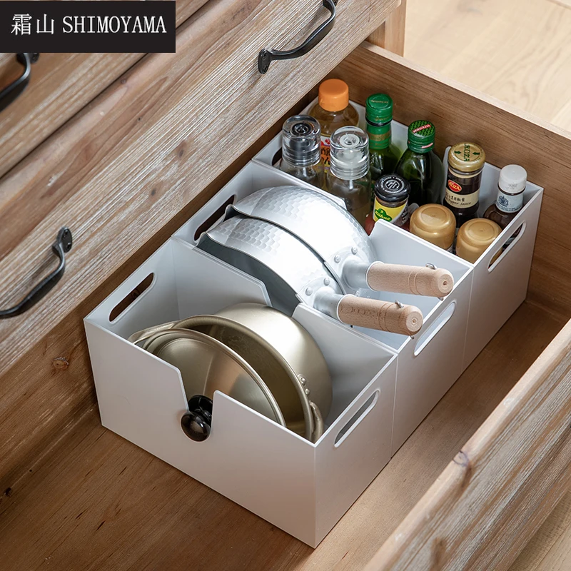 SHIMOYAMA Kitchen Cabinet Organizer Under Sink Drawer Storage Box Pots Pot Lid Spice Cookware Storage Basket with Handle
SHIMOYAMA Kitchen Cabinet Organizer Under Sink Drawer Storage Box Pots Pot Lid Spice Cookware Storage Basket with Handle