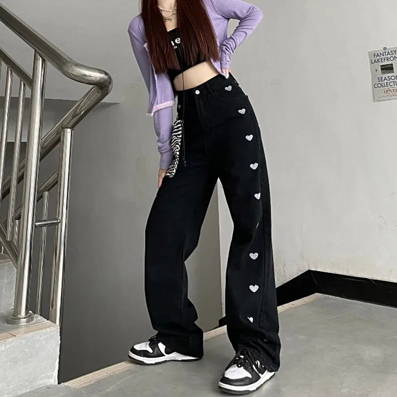 Women Pants Straight Wide Leg Jeans Y2K Black Blue High Waist Streetwear Baggy Jeans Women Vintage Style Embroidery Pants Jeans
Women Pants Straight Wide Leg Jeans Y2K Black Blue High Waist Streetwear Baggy Jeans Women Vintage Style Embroidery Pants Jeans
