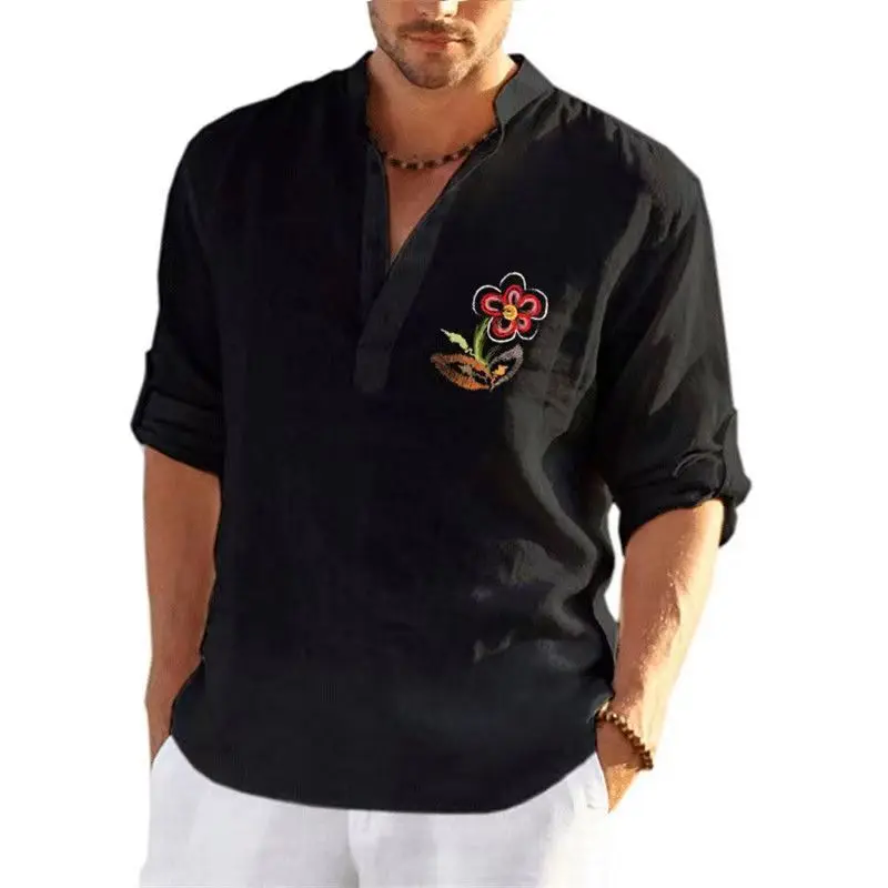 Men's Linen Long Sleeve Shirt Solid Color Men's Casual T-Shirt Loose Large Size Pullover Shirt Tops
Men's Linen Long Sleeve Shirt Solid Color Men's Casual T-Shirt Loose Large Size Pullover Shirt Tops