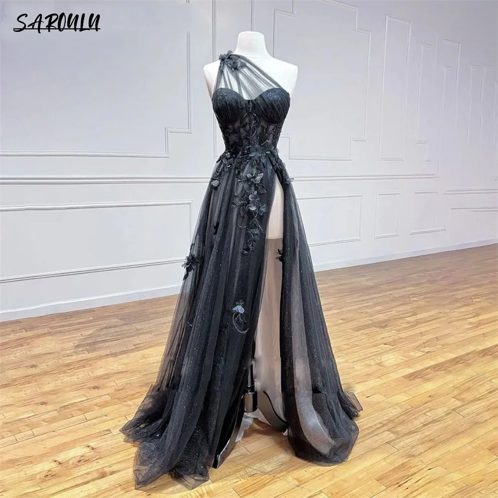 Elegant One Shoulder Evening Gown Appliques Lace Elegant Prom Dress With Side Split Wedding Evening Dress robes de soirée
Elegant One Shoulder Evening Gown Appliques Lace Elegant Prom Dress With Side Split Wedding Evening Dress robes de soirée