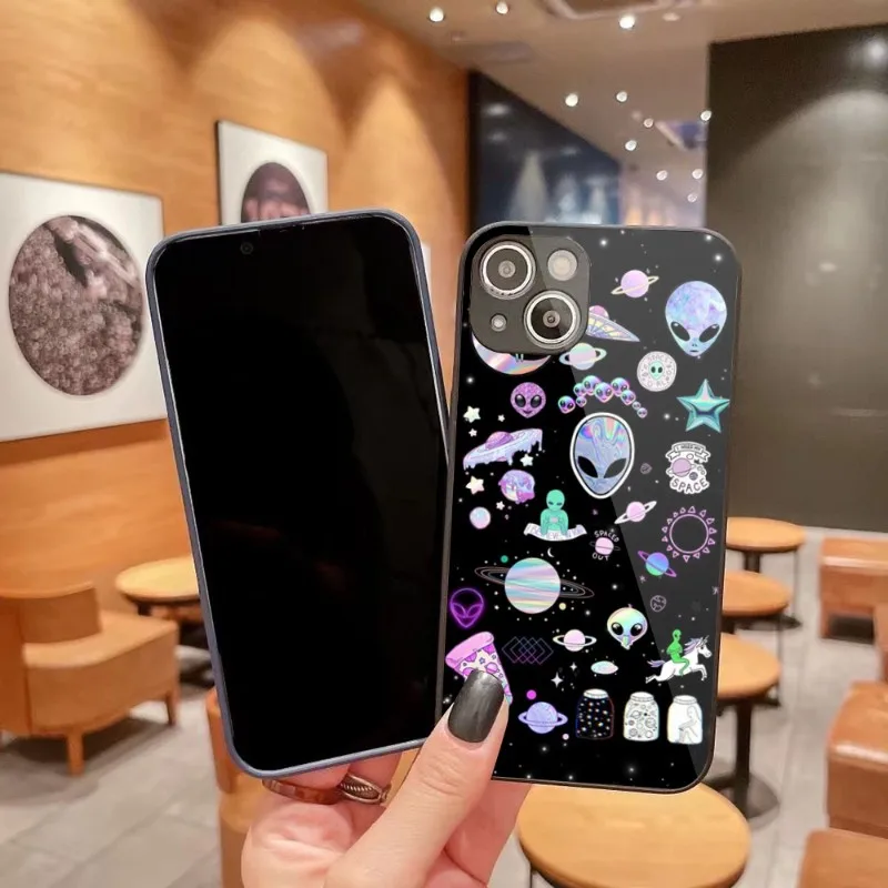 Мультяшный чехол для телефона с инопланетянином космосом для IPhone 14 13 12 11 Pro Max X XR XS 8 7 Plus чехол для телефона из жидкого стекла
Мультяшный чехол для телефона с инопланетянином космосом для IPhone 14 13 12 11 Pro Max X XR XS 8 7 Plus чехол для телефона из жидкого стекла
