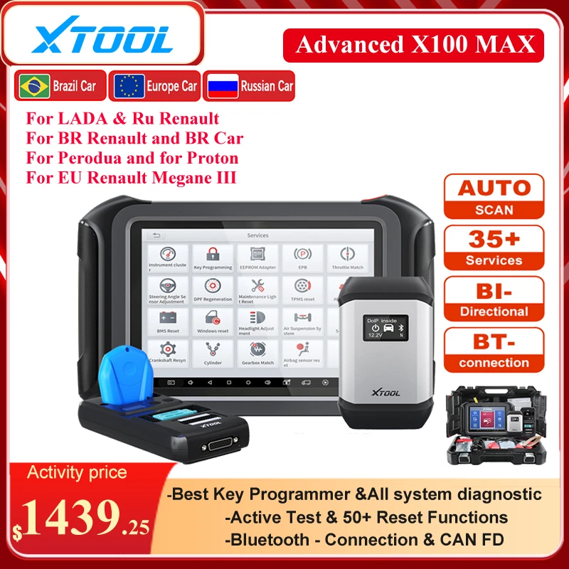 XTOOL X100MAX Усовершенствованный инструмент для программирования ключей с двунаправленным управлением KC501 и более чем 35 услугами OE Полная диагн...
XTOOL X100MAX Усовершенствованный инструмент для программирования ключей с двунаправленным управлением KC501 и более чем 35 услугами OE Полная диагн...