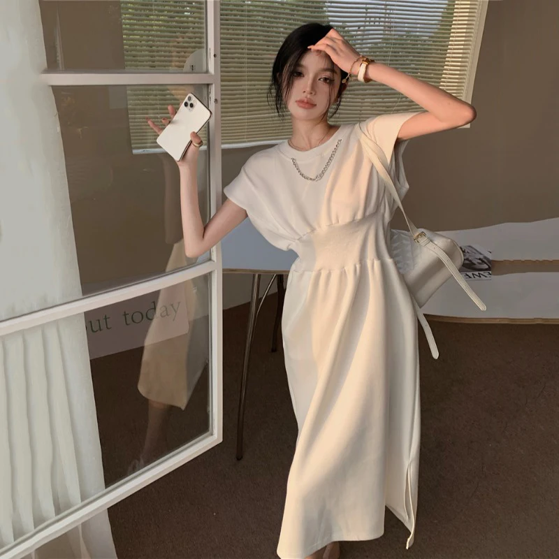 WDMSNA Korean Temperament Sleeveless Woman Dress Summer Round Neck Slim Waist Robe Solid Color Mid-length Chic Slit Vestidos
WDMSNA Korean Temperament Sleeveless Woman Dress Summer Round Neck Slim Waist Robe Solid Color Mid-length Chic Slit Vestidos
