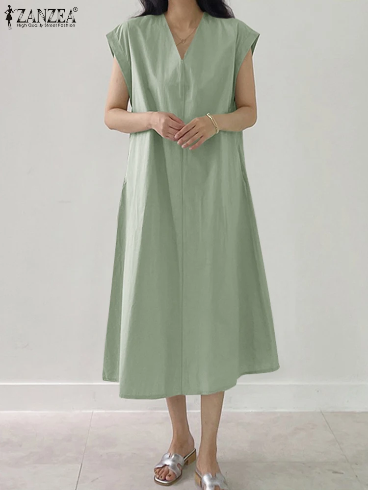 Женский Однотонный сарафан средней длины 2022, модное платье с V-образным вырезом, женское элегантное платье ZANZEA с коротким рукавом, повседнев...
Женский Однотонный сарафан средней длины 2022, модное платье с V-образным вырезом, женское элегантное платье ZANZEA с коротким рукавом, повседнев...