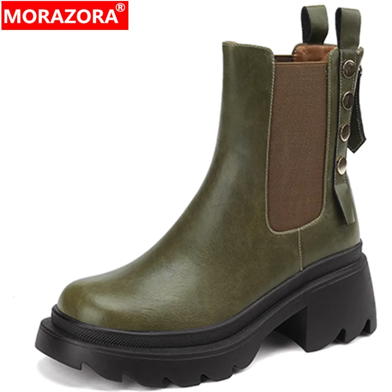MORAZORA 2022 New Mixed Colors Ankle Boots Winter Thick High Heels Shoes Zipper Platform Genuine Leather Women Boots
MORAZORA 2022 New Mixed Colors Ankle Boots Winter Thick High Heels Shoes Zipper Platform Genuine Leather Women Boots