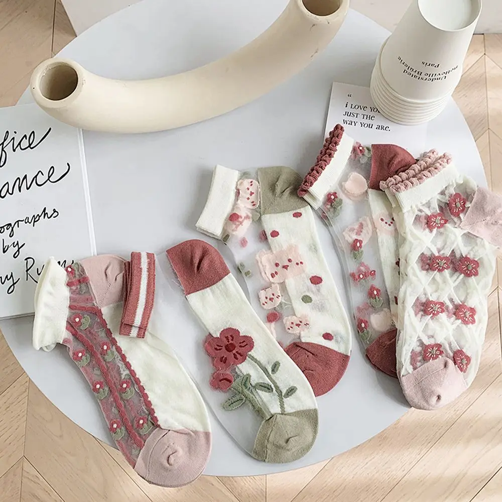 Comfortable Breathable Lolita Retro Transparent Vintage Women Socks Korean Style Hosiery Glass Silk Flower Socks
Comfortable Breathable Lolita Retro Transparent Vintage Women Socks Korean Style Hosiery Glass Silk Flower Socks