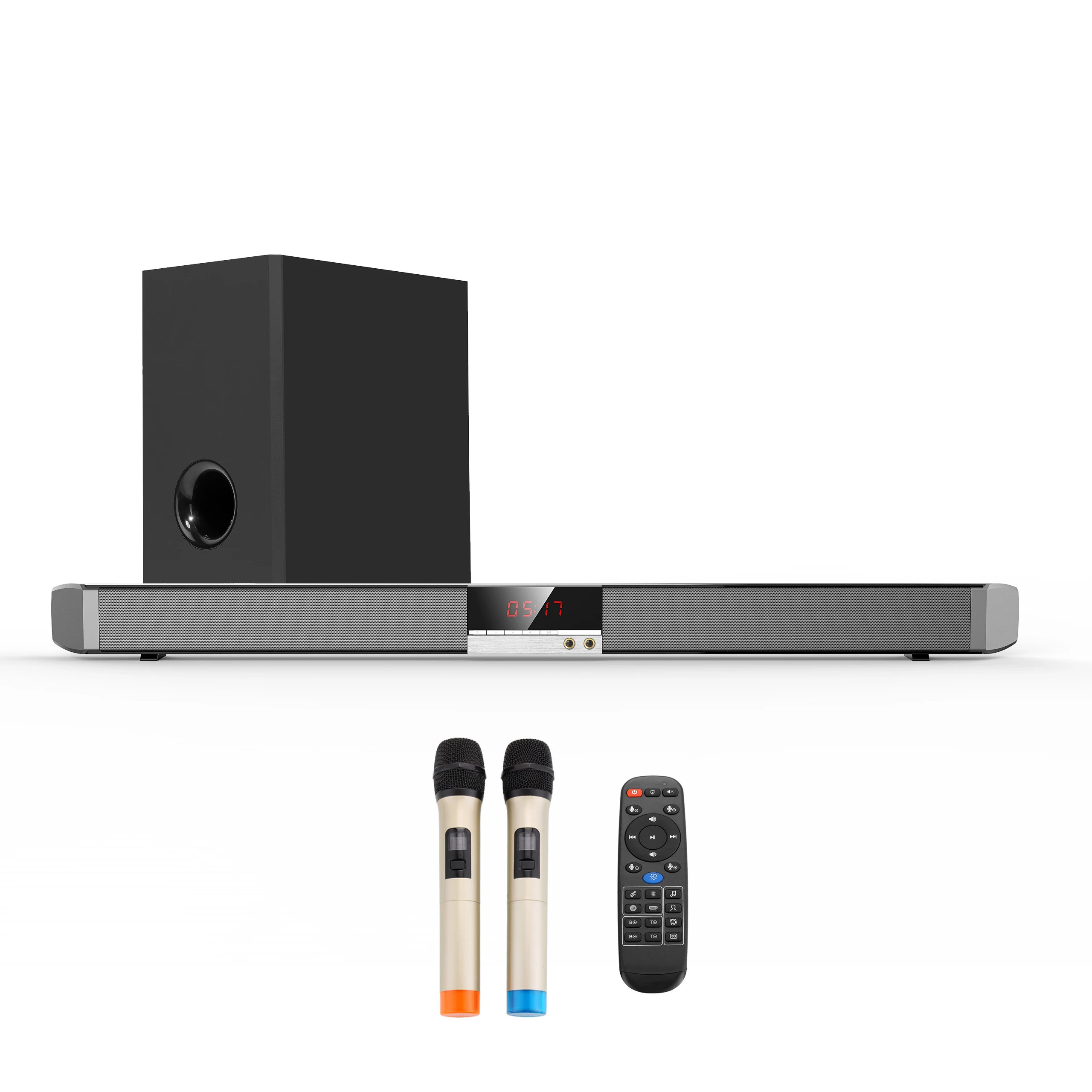 190W Soundbar for TV, 2.1 TV Sound Bar with Subwoofer, 125dB, 6 EQ Modes, LED Display Off, 5 Bass Adjustable Surround
190W Soundbar for TV, 2.1 TV Sound Bar with Subwoofer, 125dB, 6 EQ Modes, LED Display Off, 5 Bass Adjustable Surround