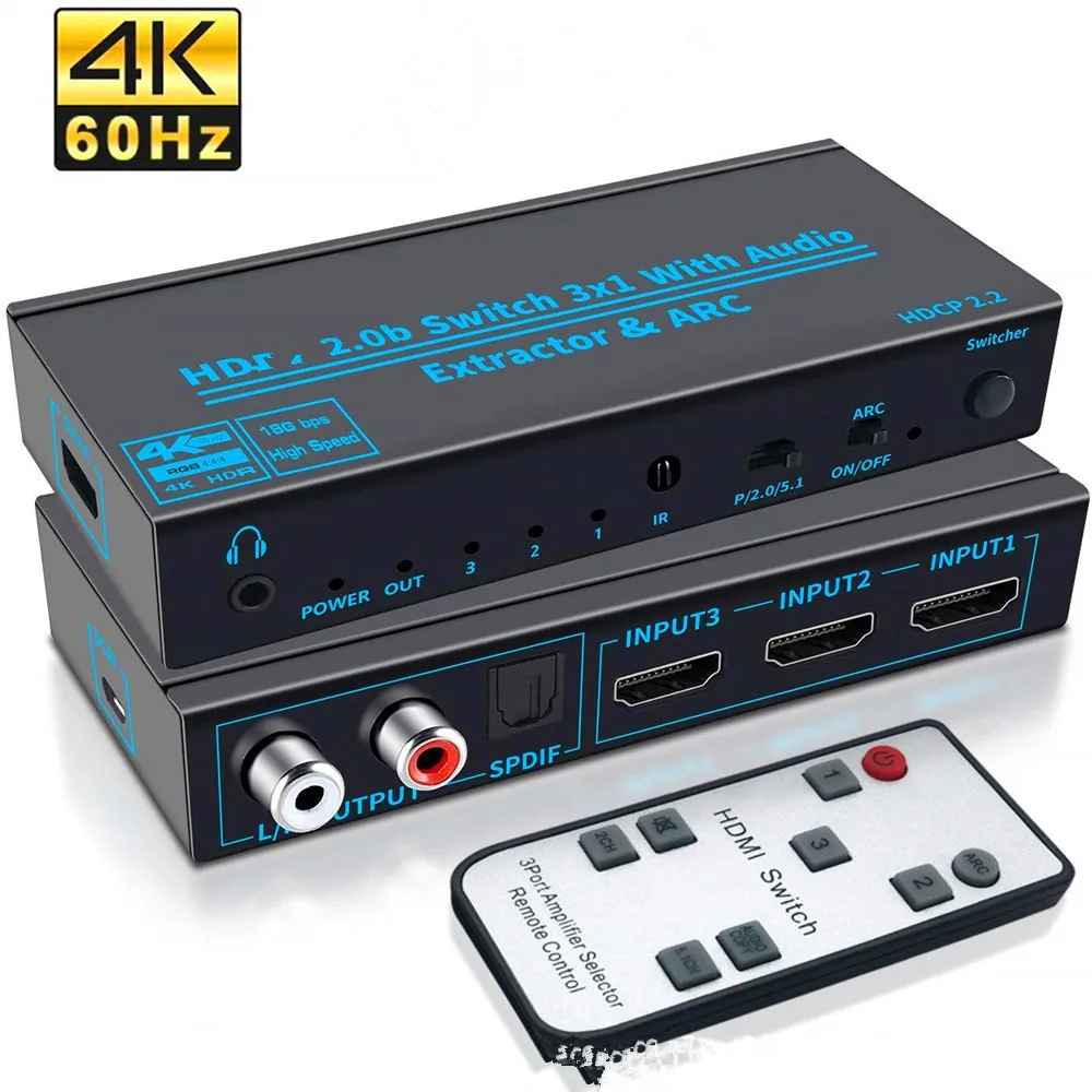 4K 60 Гц HDMI-совместимый коммутатор с высоким разрешением 2,0 3x1 HDMI коммутатор с поддержкой аудио экстрактора с arcoptic для Apple TV PS4
4K 60 Гц HDMI-совместимый коммутатор с высоким разрешением 2,0 3x1 HDMI коммутатор с поддержкой аудио экстрактора с arcoptic для Apple TV PS4