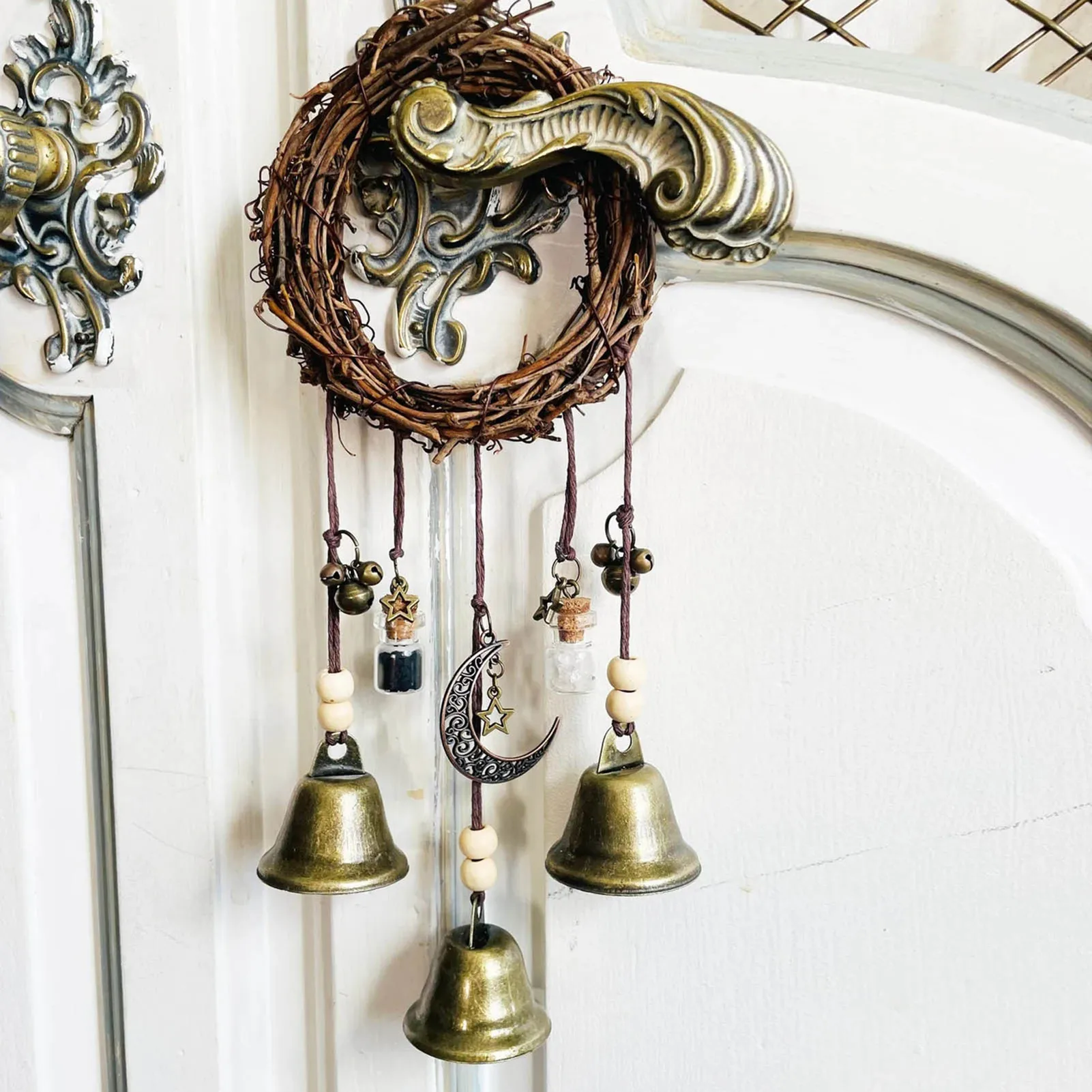 Witch Bells Protection Door Hangers Witch Wind Chimes Wreath Handmade Hanging Witch Bells Magic Wind Chimes for Home Door
Witch Bells Protection Door Hangers Witch Wind Chimes Wreath Handmade Hanging Witch Bells Magic Wind Chimes for Home Door