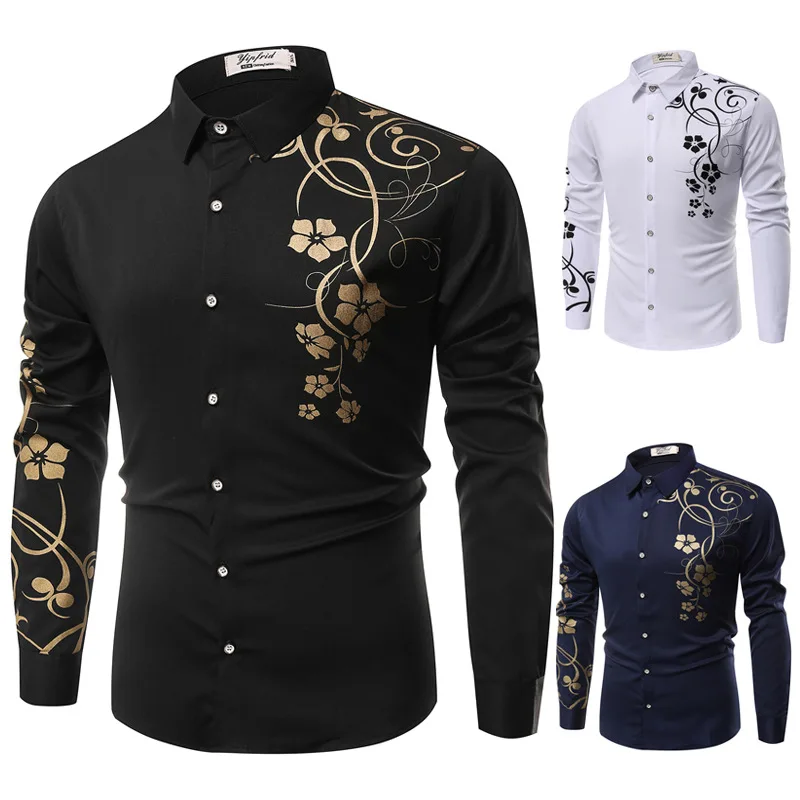 European American Mens Shirt Business Casual Fashion Printing Print Brand Tops Single-Breasted Cardigan Long Sleeve Shirt
European American Mens Shirt Business Casual Fashion Printing Print Brand Tops Single-Breasted Cardigan Long Sleeve Shirt