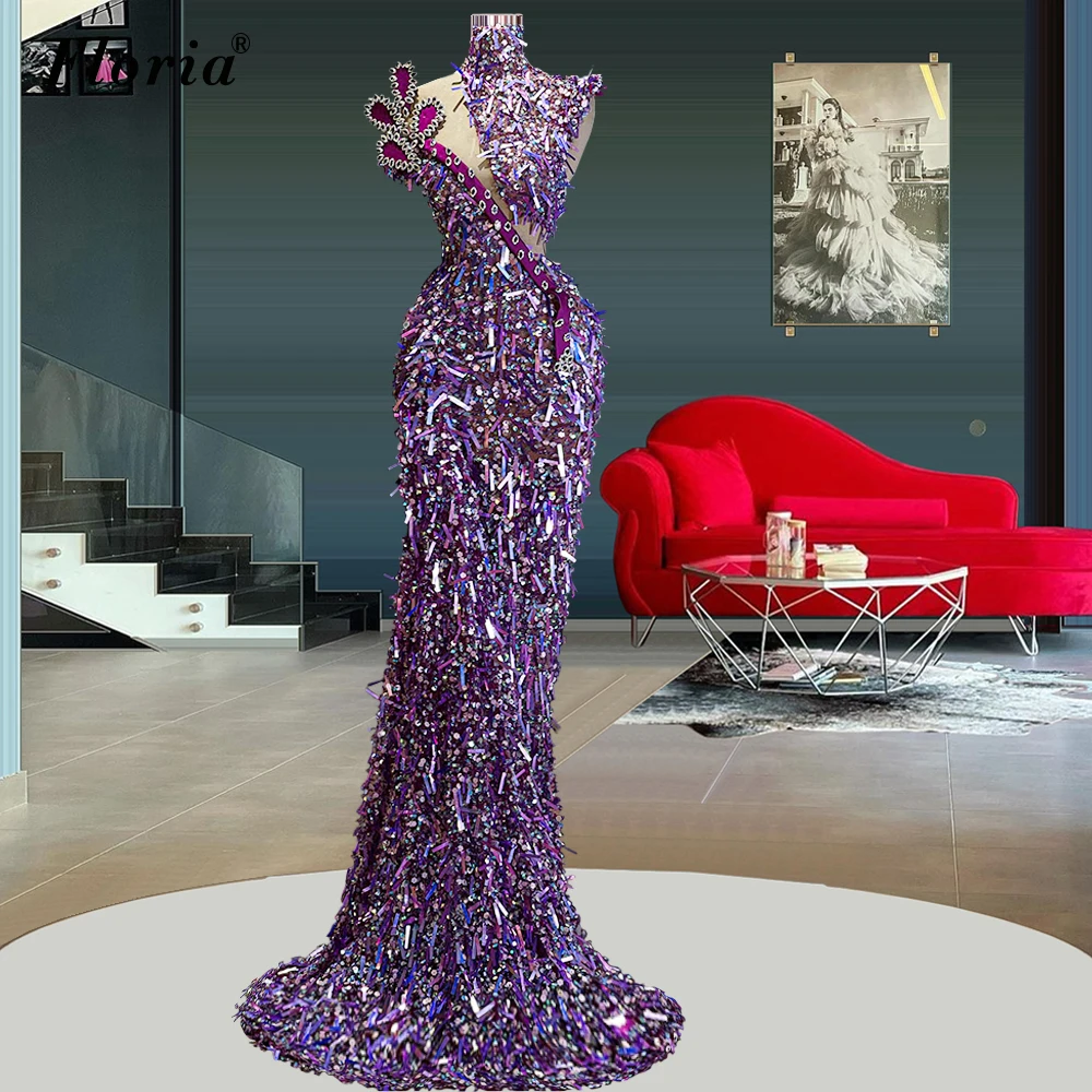 Luxury Sparkly Purple Sequins Prom Dresses Crystals High Neck Evening Dresses Long Mermaid Celebrity Dresses Vestidos De Noche
Luxury Sparkly Purple Sequins Prom Dresses Crystals High Neck Evening Dresses Long Mermaid Celebrity Dresses Vestidos De Noche