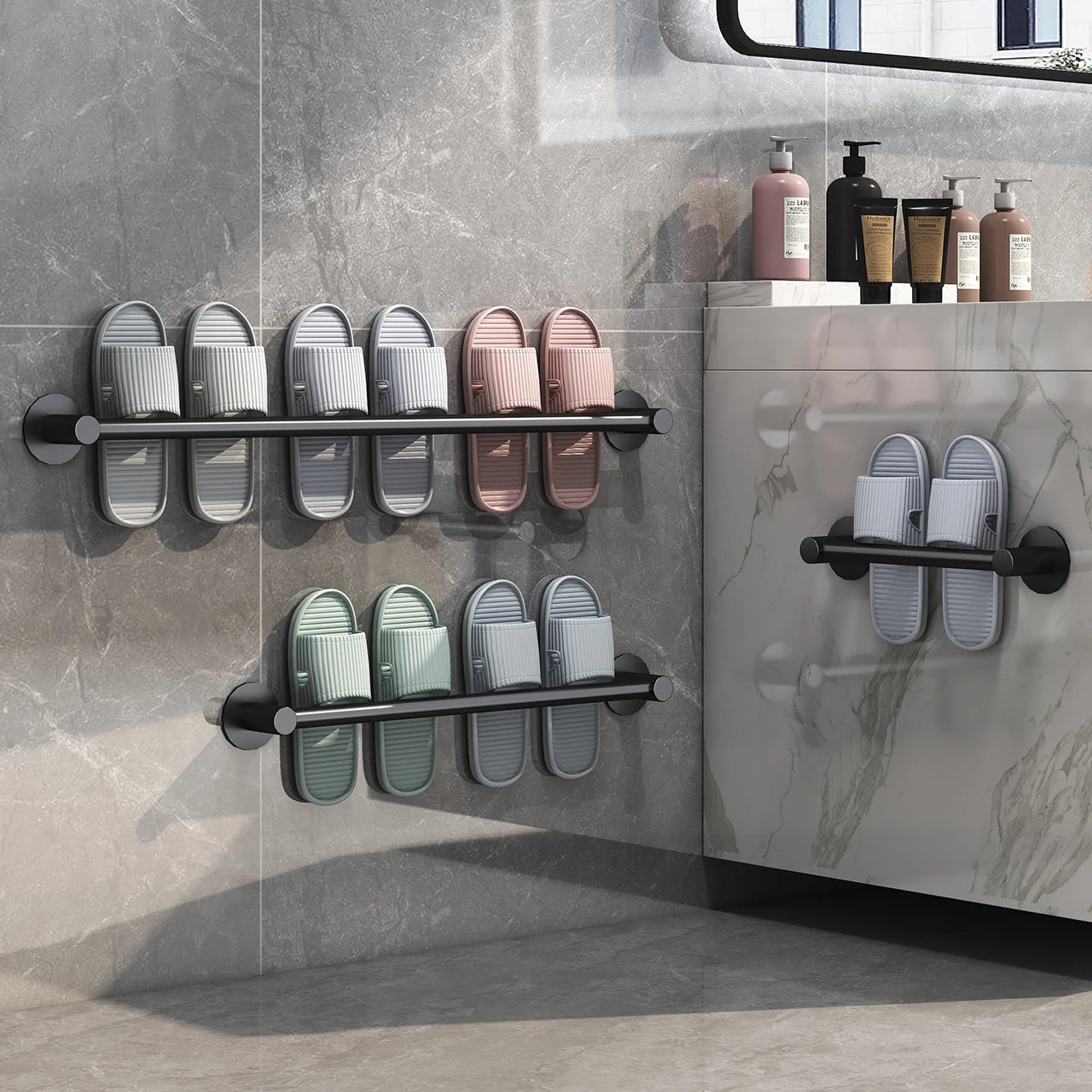 Bathroom Shoes Holder Wall Mounted No Drill Slippers Hanger Aluminum Towel Rack Organizer Shelves Bathroom Accessories
Bathroom Shoes Holder Wall Mounted No Drill Slippers Hanger Aluminum Towel Rack Organizer Shelves Bathroom Accessories