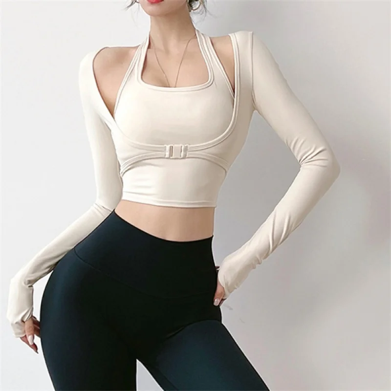 Fake Two Sports Tops Women Crop Top Quick-Drying Tight Long-Sleeve Yoga T-shirt Running Training Fitness Clothing
Fake Two Sports Tops Women Crop Top Quick-Drying Tight Long-Sleeve Yoga T-shirt Running Training Fitness Clothing