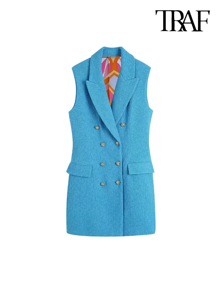 TRAF Women Fashion Contrast Print Lining Tweed Mini Dress Vintage Sleeveless Front Flap Pocket Female Dresses Vestidos Mujer
TRAF Women Fashion Contrast Print Lining Tweed Mini Dress Vintage Sleeveless Front Flap Pocket Female Dresses Vestidos Mujer