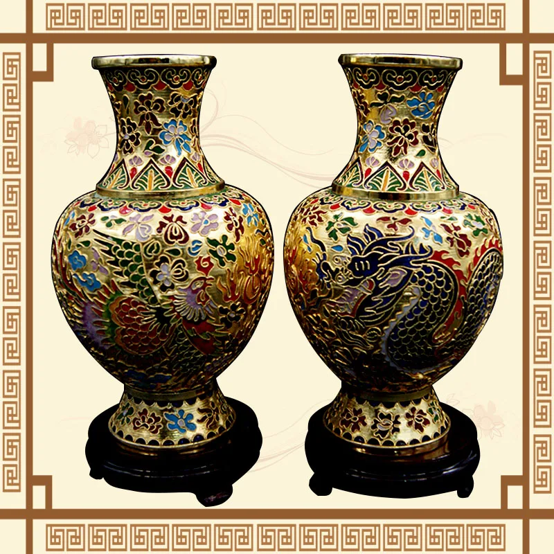 Chinese Style Home Decor Old Beijing Cloisonne Vase Copper Tire Cloisonné Enamel Garden
Chinese Style Home Decor Old Beijing Cloisonne Vase Copper Tire Cloisonné Enamel Garden