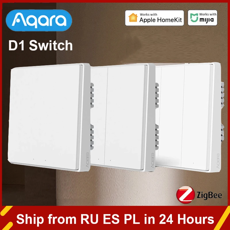 Умный настенный выключатель Aqara D1 Беспроводной Выключатель ZigBee с нейтральным